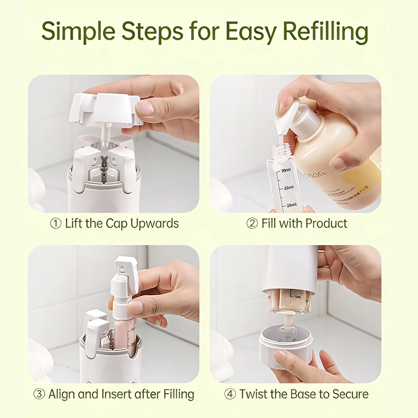 4-in-1 Refillable Travel Bottle