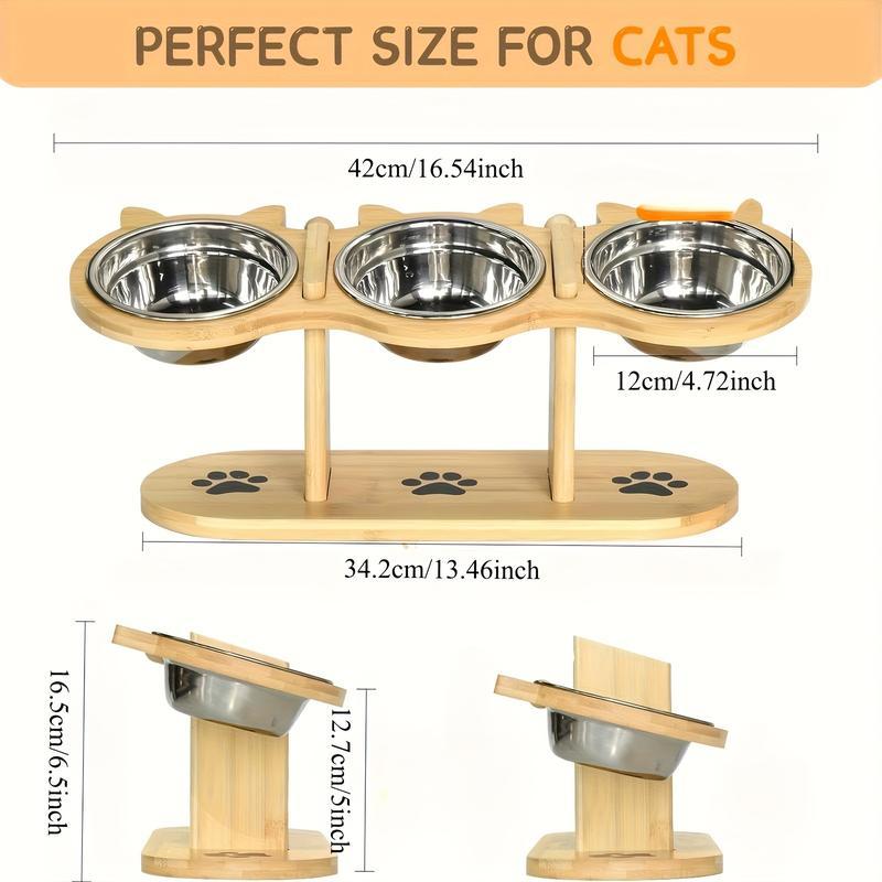 PurrTilt – Raised & Tilted Triple Bowl Cat Feeder