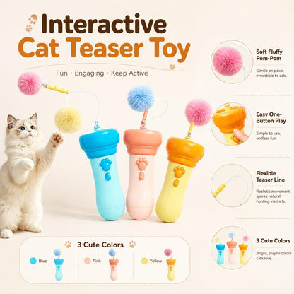 PomPounce – Cat Teaser Toy (3Pack)