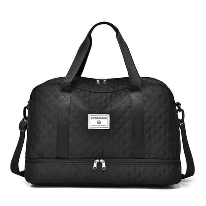 VoyageQuilt – Water-Resistant Travel Duffel Bag