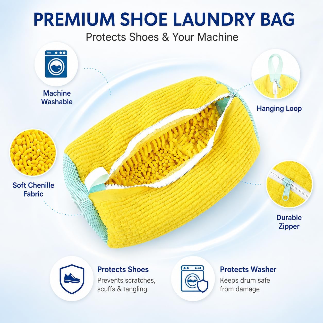 Chenille Shoe Laundry Bag — Set of 2