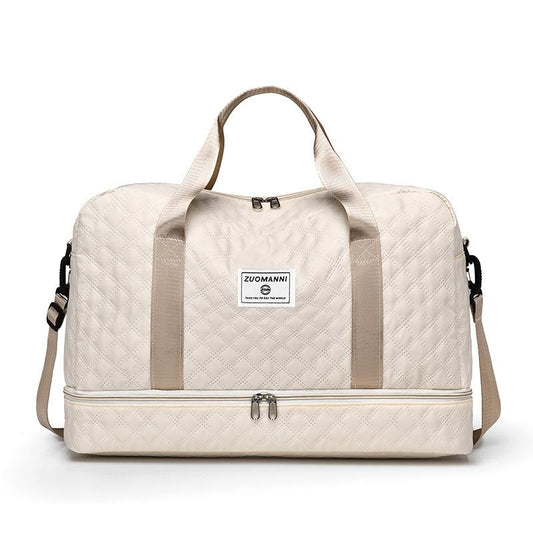 VoyageQuilt – Water-Resistant Travel Duffel Bag