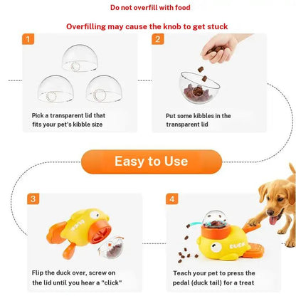 QuackTreat – Press & Rotate Pet Puzzle Feeder