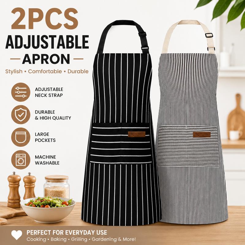 Adjustable Kitchen Apron — 2 Pack
