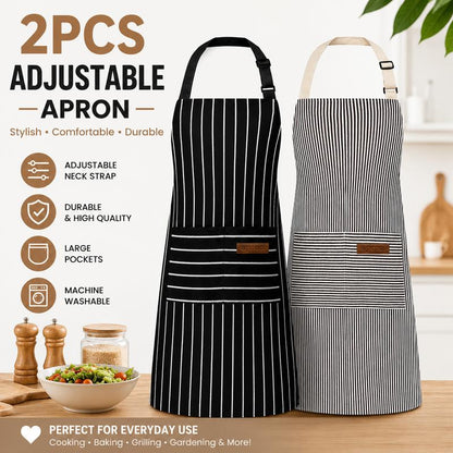 Adjustable Kitchen Apron — 2 Pack