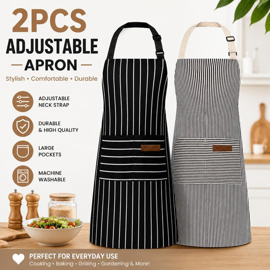 Adjustable Kitchen Apron — 2 Pack