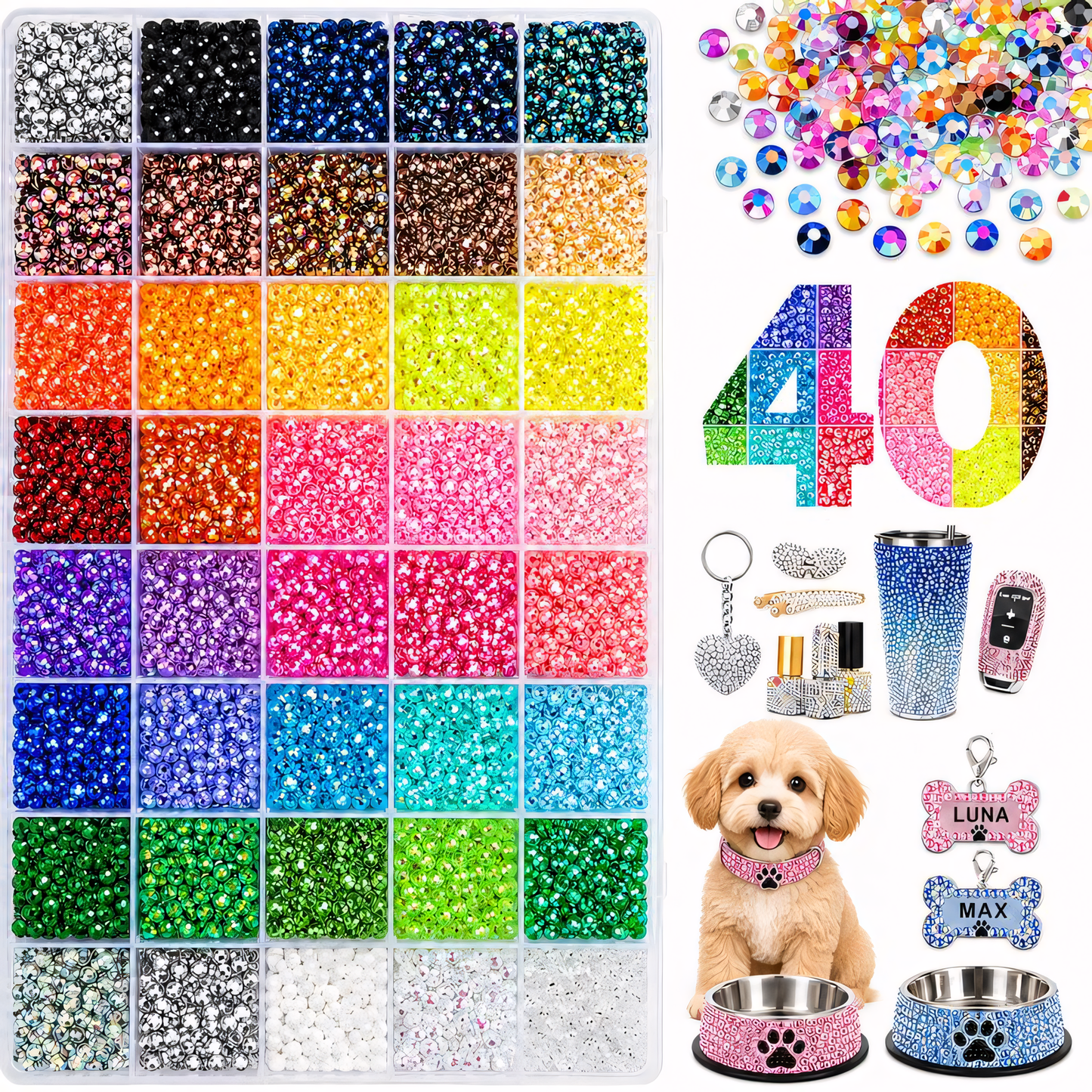 Rhinestone Bedazzling DIY Kit — 40 Colors