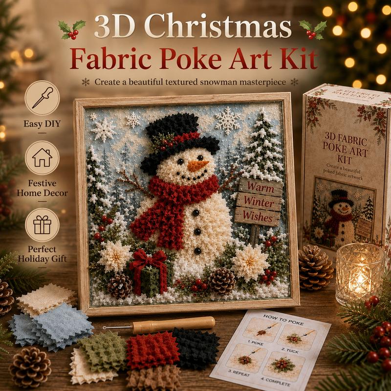 3D Christmas Fabric Poke Art Kit