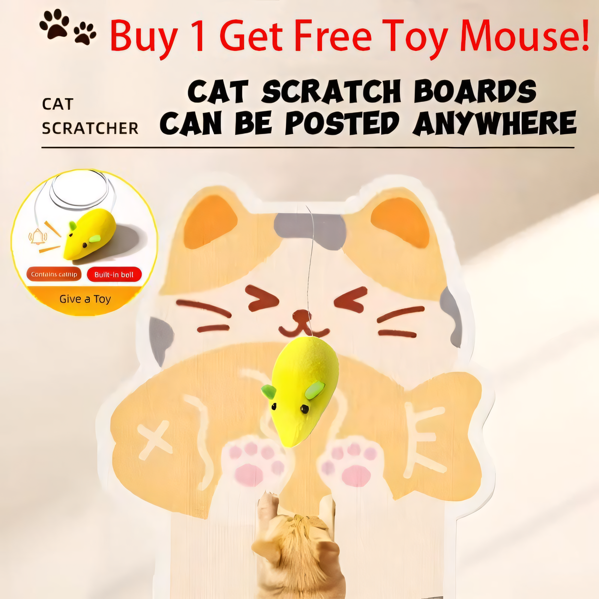 Stick-On Cat Scratching Board