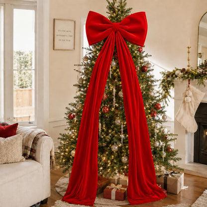 Oversized Velvet Christmas Bow