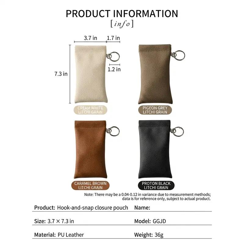 2PK Spring-Open Leather Eyeglass Pouch