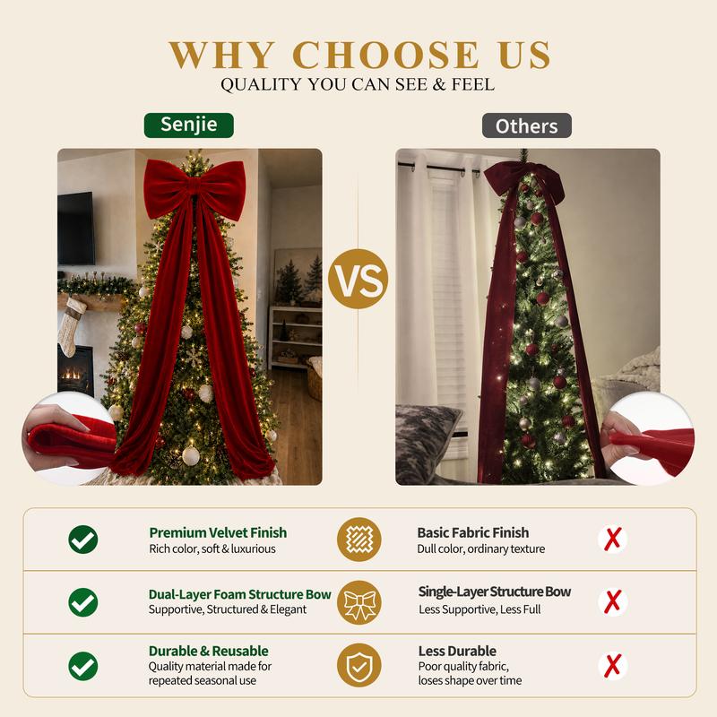 Oversized Velvet Christmas Bow