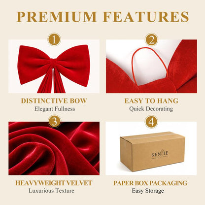 Oversized Velvet Christmas Bow