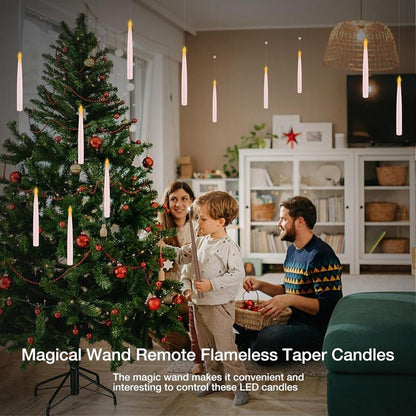 Floating Flameless Candles with Magic Wand Remote