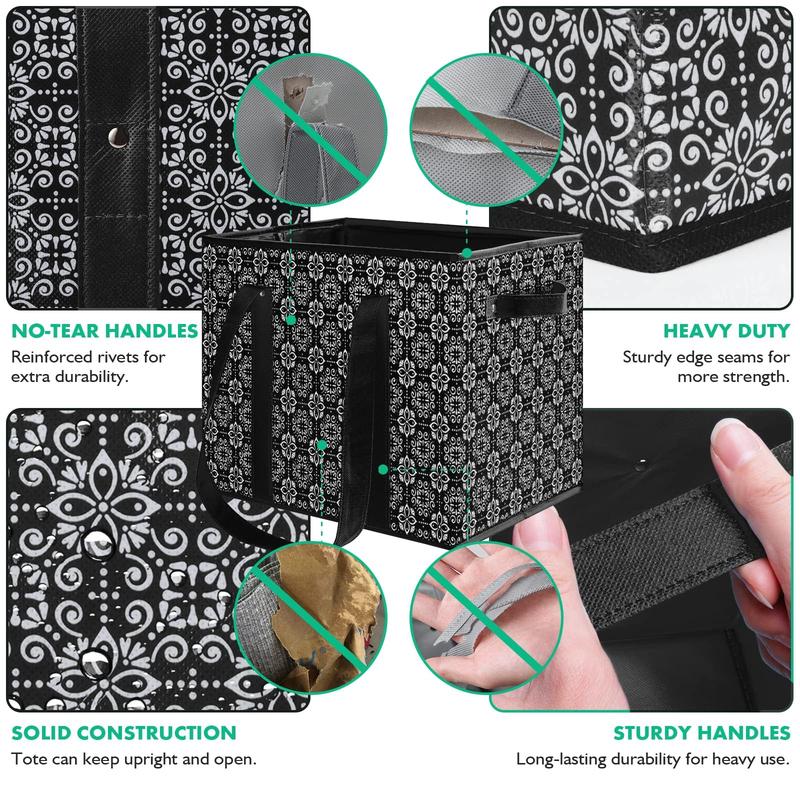 Collapsible Reusable Grocery Bags — Set of 3