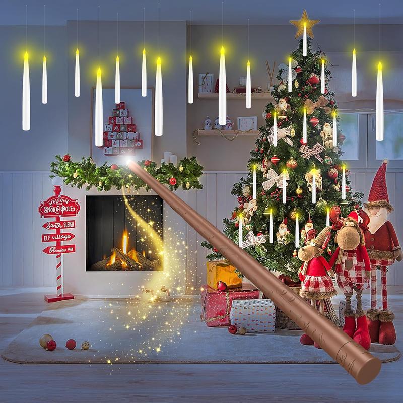 Floating Flameless Candles with Magic Wand Remote