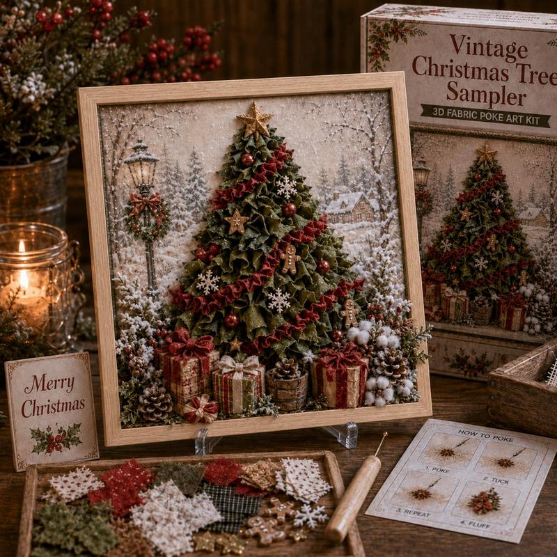 3D Christmas Fabric Poke Art Kit