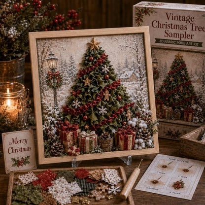 3D Christmas Fabric Poke Art Kit