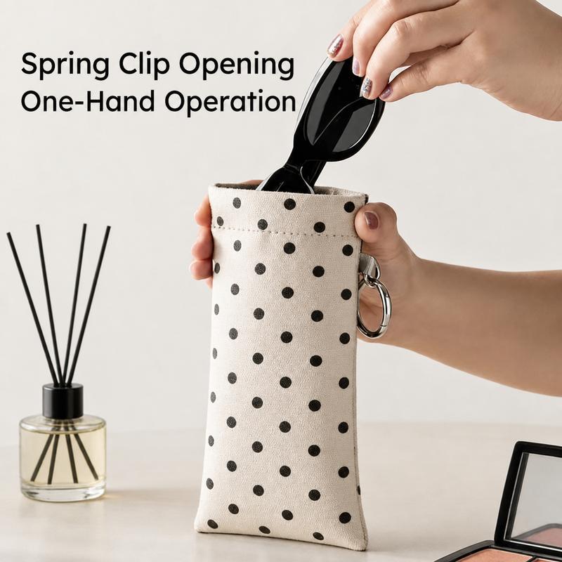 2PK Spring-Open Leather Eyeglass Pouch