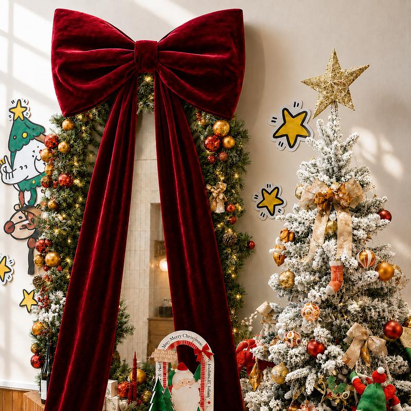 Oversized Velvet Christmas Bow