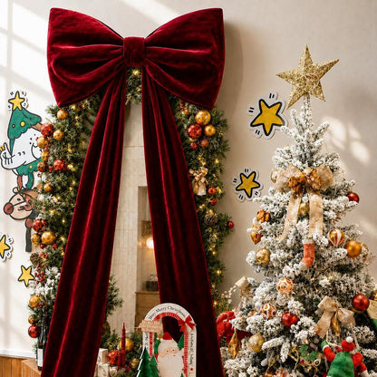 Oversized Velvet Christmas Bow