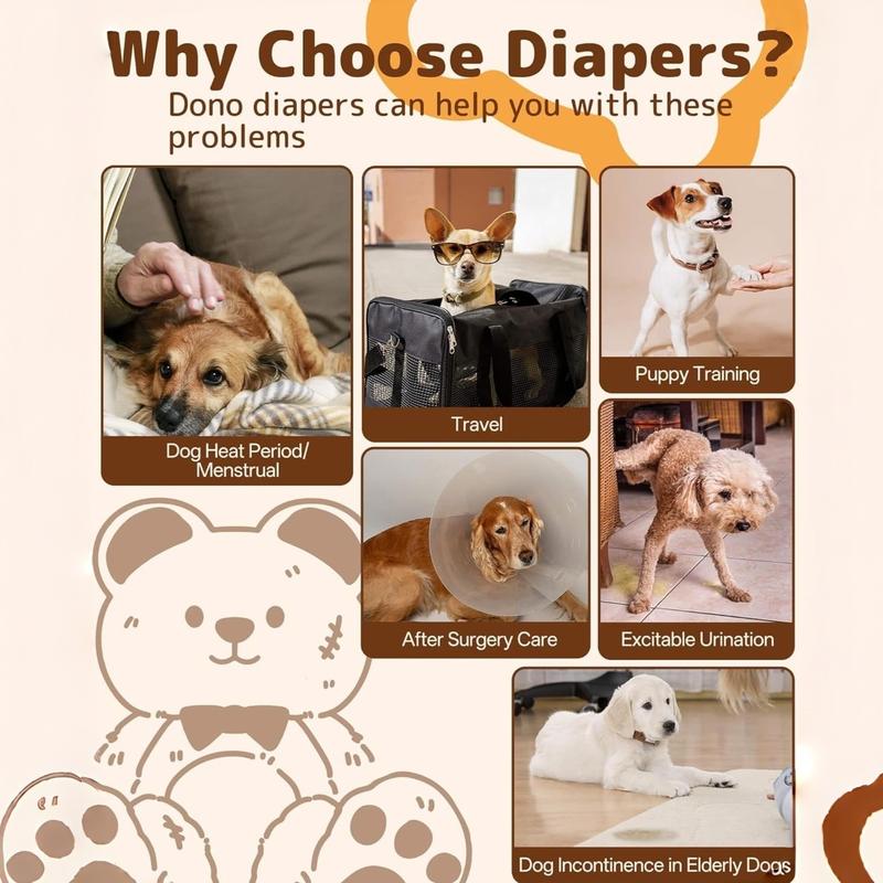 Disposable Female Dog Diapers - 10 Pack