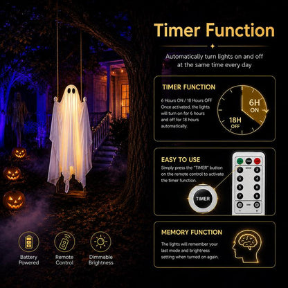 5FT Halloween Swing Ghost