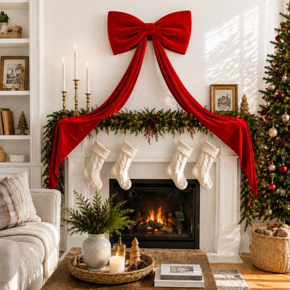 Oversized Velvet Christmas Bow