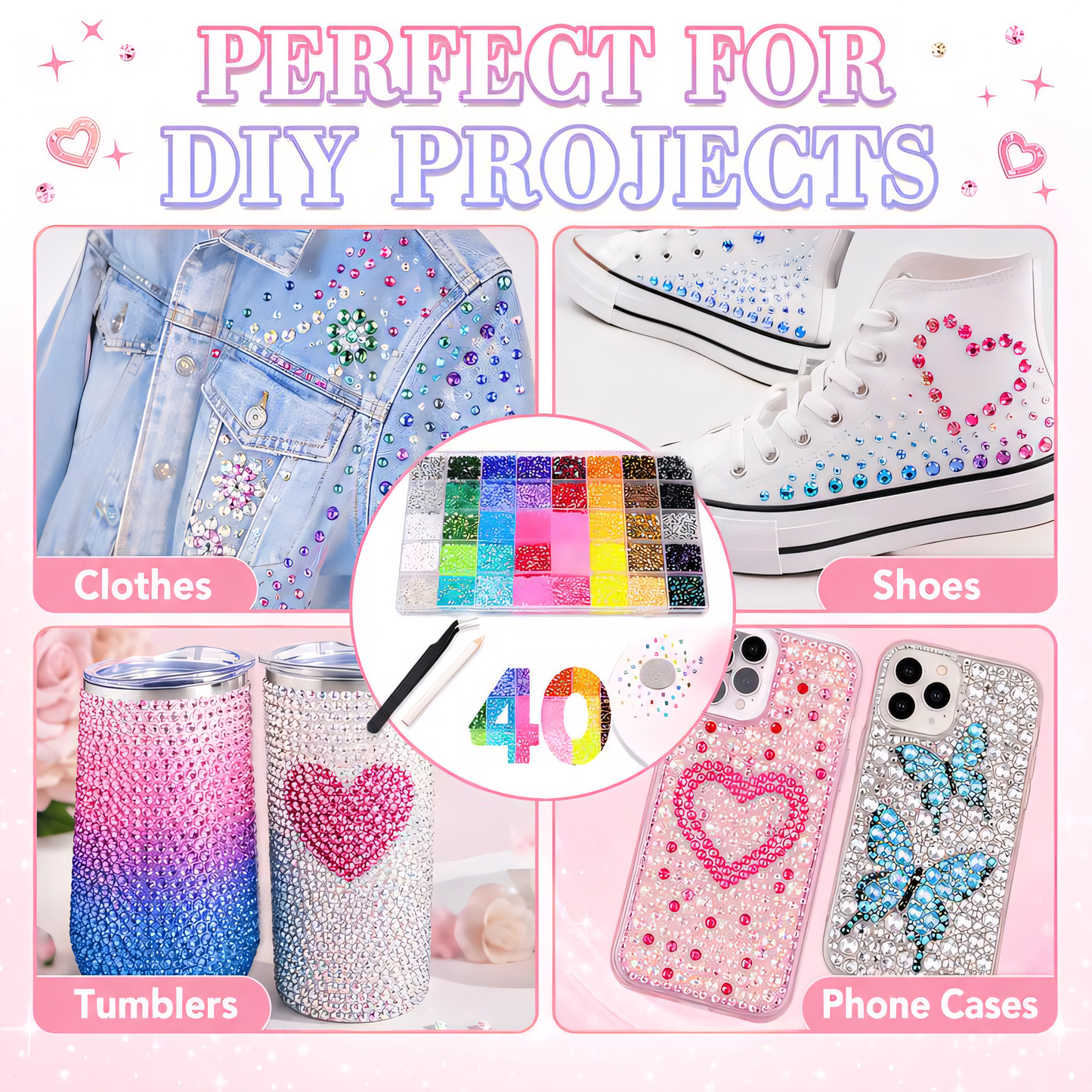 Rhinestone Bedazzling DIY Kit — 40 Colors