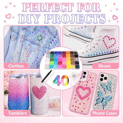 Rhinestone Bedazzling DIY Kit — 40 Colors