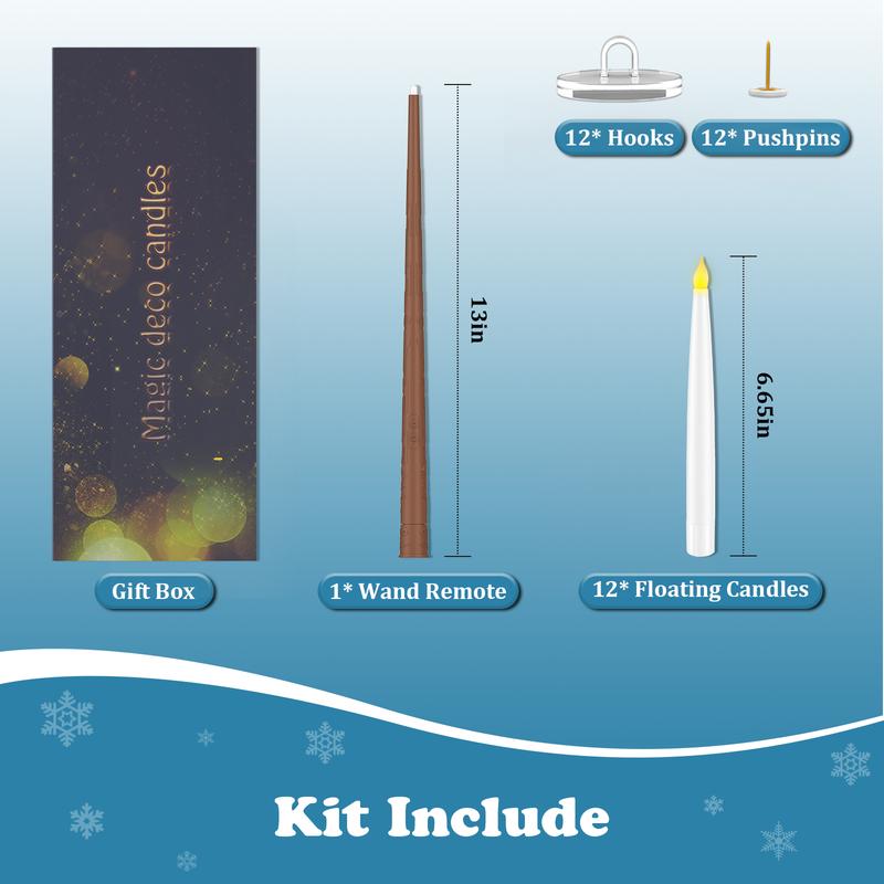 Floating Flameless Candles with Magic Wand Remote