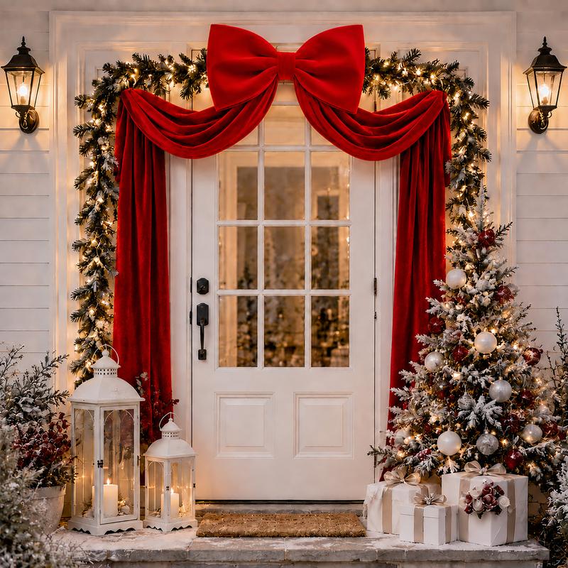 Oversized Velvet Christmas Bow