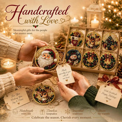 6PC DIY Diamond Art Christmas Ornament Kit