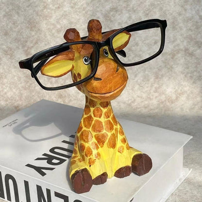 Hand-Carved Wooden Giraffe Figurine