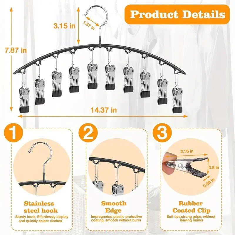 5PC Space-Saving Clip Hanger Set