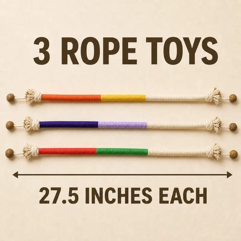 3PC Colorful Cotton Catnip Chew Rope