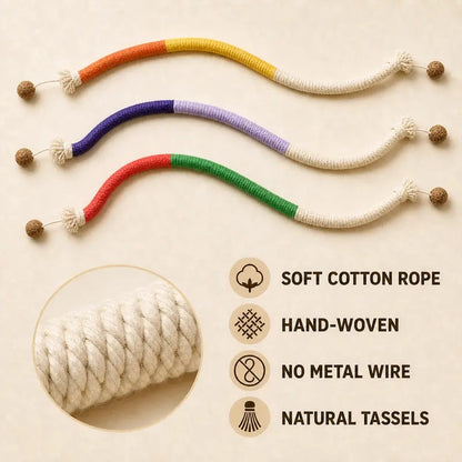 3PC Colorful Cotton Catnip Chew Rope