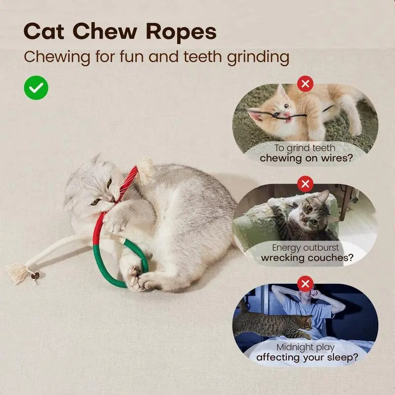 3PC Colorful Cotton Catnip Chew Rope