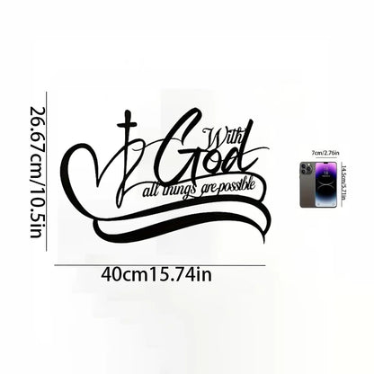 Metal With God All Things Are Possible Wall Art