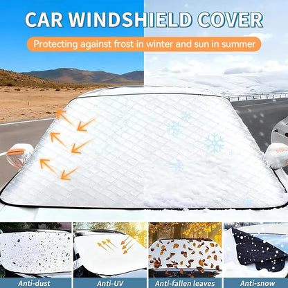 Quilted Windshield Snow Cover with Side Mirror Pockets