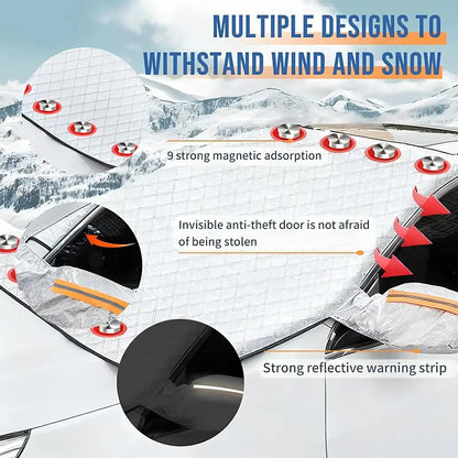 Quilted Windshield Snow Cover with Side Mirror Pockets