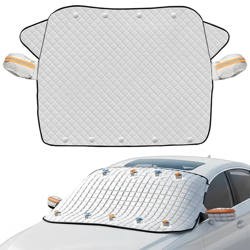Quilted Windshield Snow Cover with Side Mirror Pockets