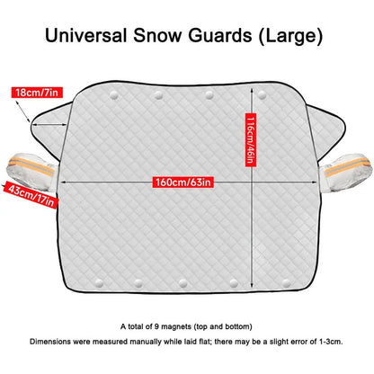 Quilted Windshield Snow Cover with Side Mirror Pockets