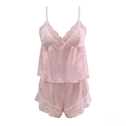 Lace Silk Pajama Cami Set