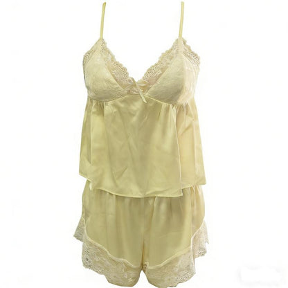 Lace Silk Pajama Cami Set