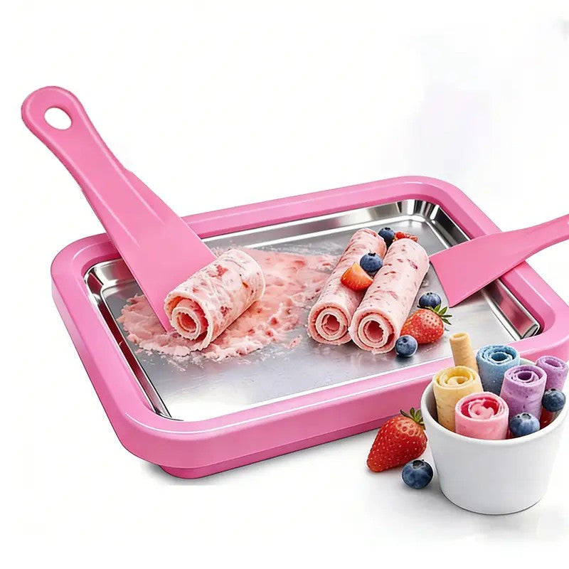 DIY Stainless Steel Rolled Ice Maker Pan with Scrapers