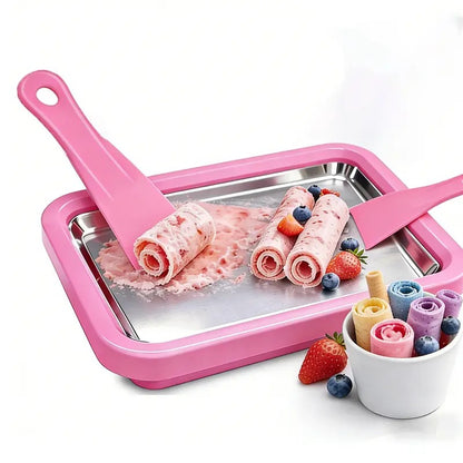 DIY Stainless Steel Rolled Ice Maker Pan with Scrapers