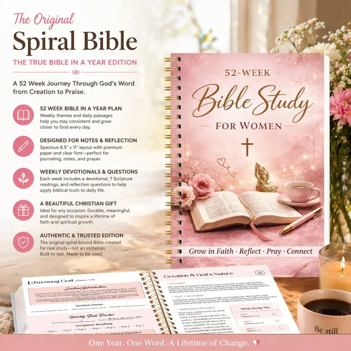 52-Week Bible Study Devotional Journal