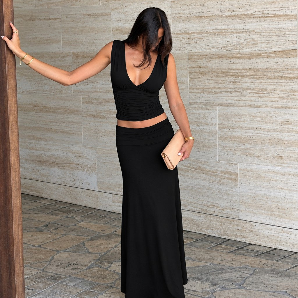 Light Blue Ribbed Two Piece Set