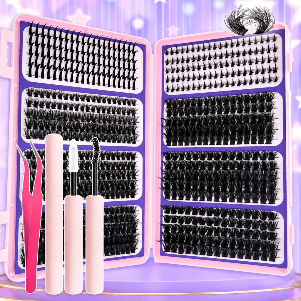 640pc DIY Fluffy Cluster Eyelash Kit with Tools